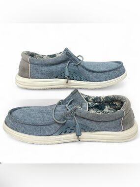 Hey Dude Wally H2O Overcast Men’s Slip on Water Shoes Size 12 Blue Grey